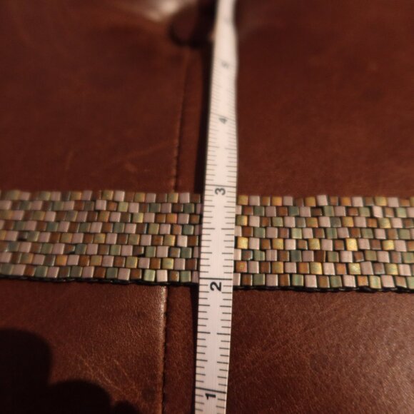 $80 cube bead artisan bracelet blue green grey silver toggle closure - Picture 10 of 12